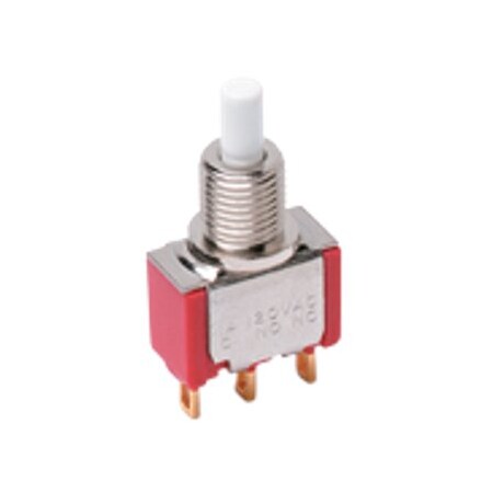 C&K Components Pushbutton Switch, Spdt, Vertical, 1A, 28Vdc, 3 Pcb Hole Cnt, Solder Terminal, Through Hole-Right 8121SD9AV3GE